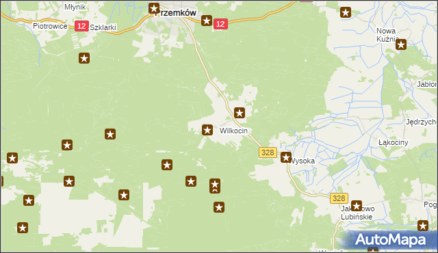 mapa Wilkocin, Wilkocin na mapie Targeo