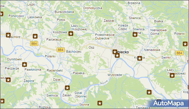 mapa Winne-Podbukowina, Winne-Podbukowina na mapie Targeo