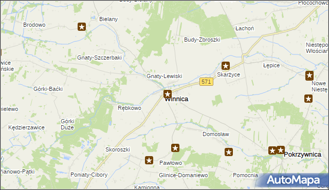 mapa Winnica powiat pułtuski, Winnica powiat pułtuski na mapie Targeo