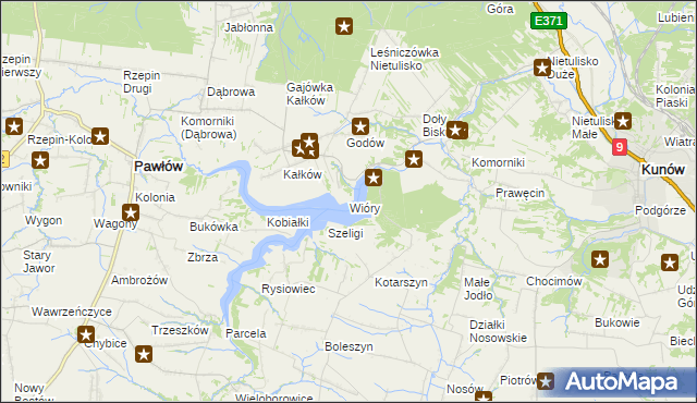 mapa Wióry, Wióry na mapie Targeo