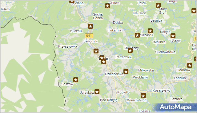 mapa Wisła, Wisła na mapie Targeo