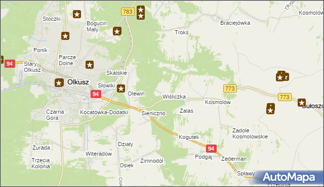 mapa Wiśliczka, Wiśliczka na mapie Targeo