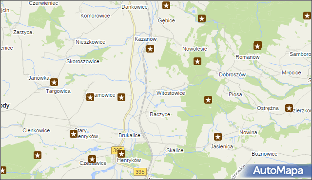 mapa Witostowice, Witostowice na mapie Targeo