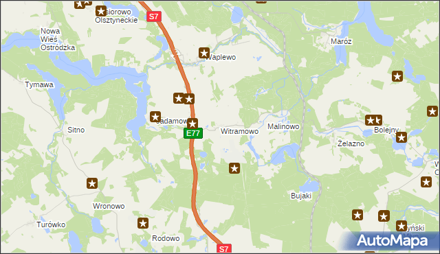 mapa Witramowo, Witramowo na mapie Targeo