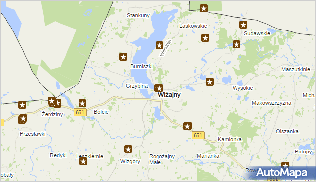 mapa Wiżajny, Wiżajny na mapie Targeo