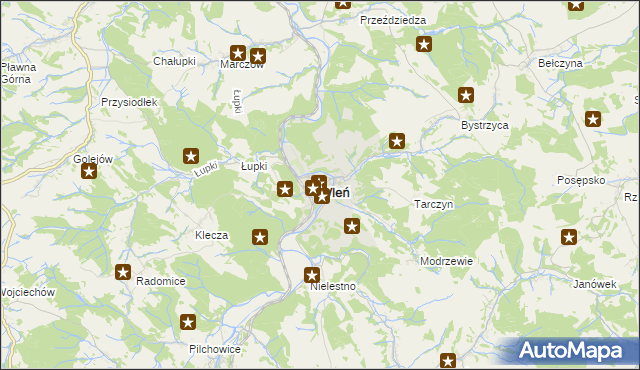 mapa Wleń, Wleń na mapie Targeo