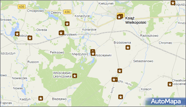 mapa Włościejewki, Włościejewki na mapie Targeo