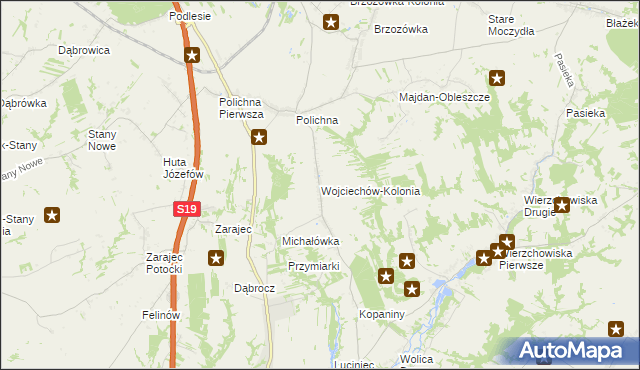 mapa Wojciechów-Kolonia, Wojciechów-Kolonia na mapie Targeo