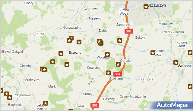 mapa Wojsławy, Wojsławy na mapie Targeo