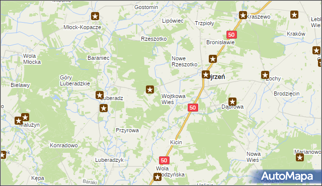 mapa Wojtkowa Wieś, Wojtkowa Wieś na mapie Targeo