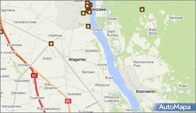 mapa Wójtówka gmina Waganiec, Wójtówka gmina Waganiec na mapie Targeo