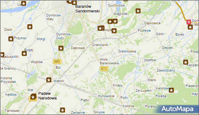 mapa Wola Baranowska, Wola Baranowska na mapie Targeo