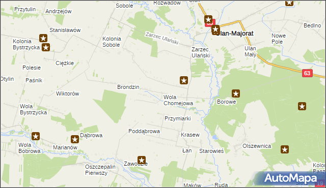 mapa Wola Chomejowa, Wola Chomejowa na mapie Targeo