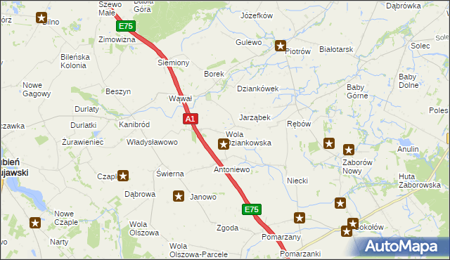 mapa Wola Dziankowska, Wola Dziankowska na mapie Targeo