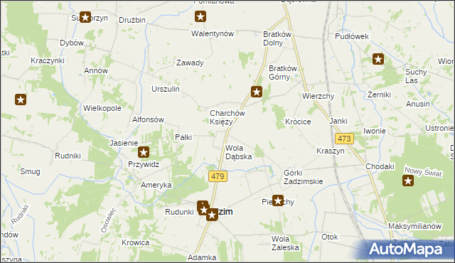 mapa Wola Flaszczyna, Wola Flaszczyna na mapie Targeo