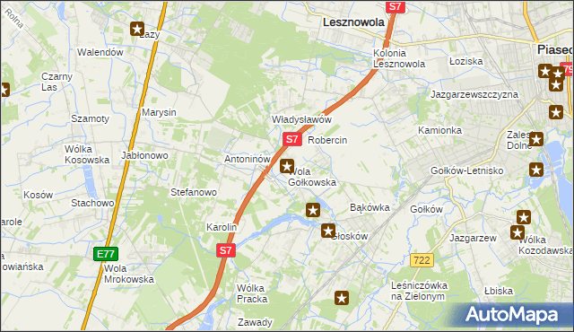 mapa Wola Gołkowska, Wola Gołkowska na mapie Targeo