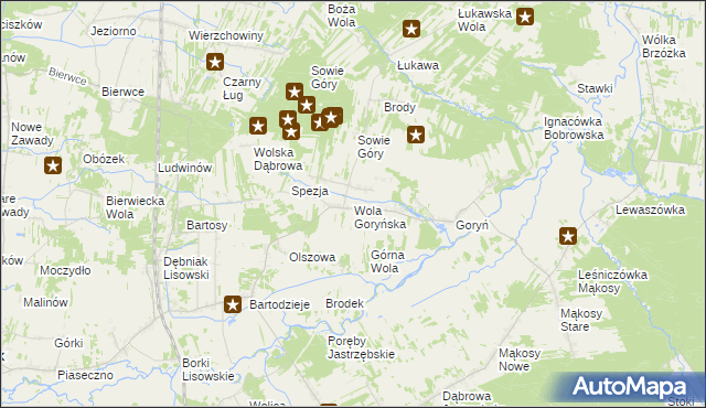 mapa Wola Goryńska, Wola Goryńska na mapie Targeo