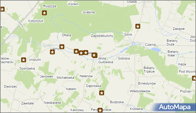 mapa Wola Gułowska, Wola Gułowska na mapie Targeo