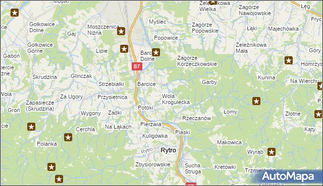 mapa Wola Krogulecka, Wola Krogulecka na mapie Targeo