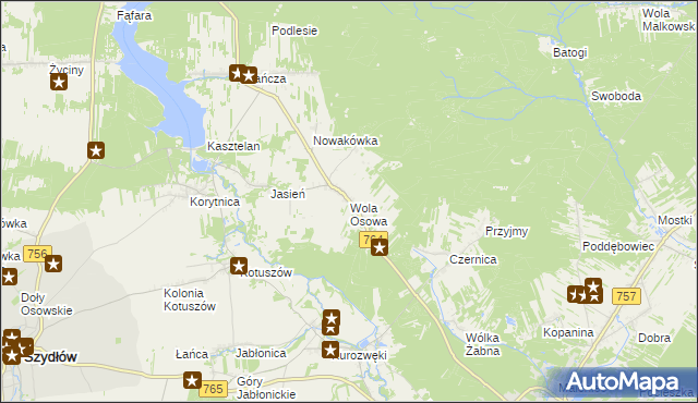 mapa Wola Osowa, Wola Osowa na mapie Targeo