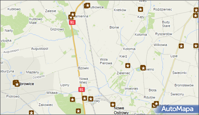 mapa Wola Pierowa, Wola Pierowa na mapie Targeo