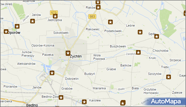 mapa Wola Popowa, Wola Popowa na mapie Targeo