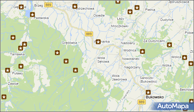 mapa Wola Sękowa, Wola Sękowa na mapie Targeo