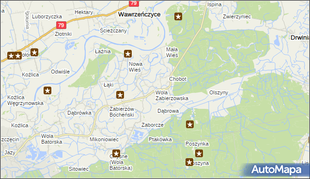 mapa Wola Zabierzowska, Wola Zabierzowska na mapie Targeo