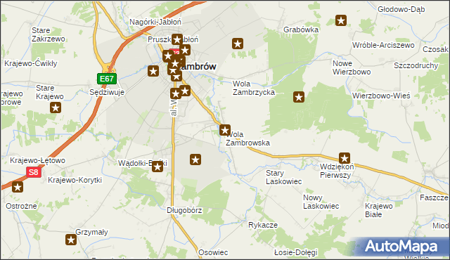 mapa Wola Zambrowska, Wola Zambrowska na mapie Targeo