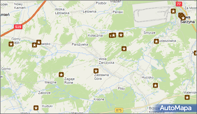 mapa Wola Zarczycka, Wola Zarczycka na mapie Targeo