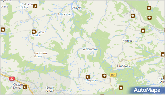 mapa Wolbromów, Wolbromów na mapie Targeo