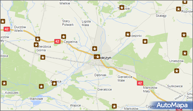 mapa Wołczyn powiat kluczborski, Wołczyn powiat kluczborski na mapie Targeo