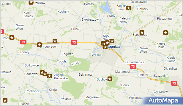 mapa Wolica gmina Stopnica, Wolica gmina Stopnica na mapie Targeo
