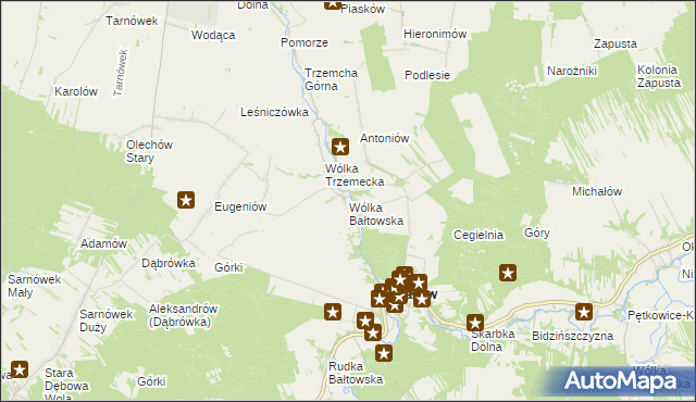 mapa Wólka Bałtowska, Wólka Bałtowska na mapie Targeo
