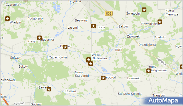 mapa Wólka Dłużewska, Wólka Dłużewska na mapie Targeo