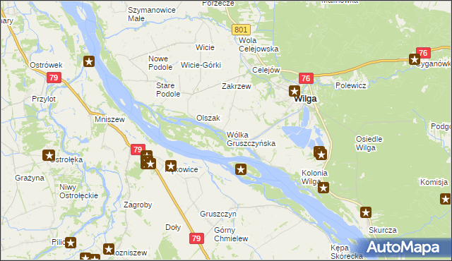 mapa Wólka Gruszczyńska, Wólka Gruszczyńska na mapie Targeo