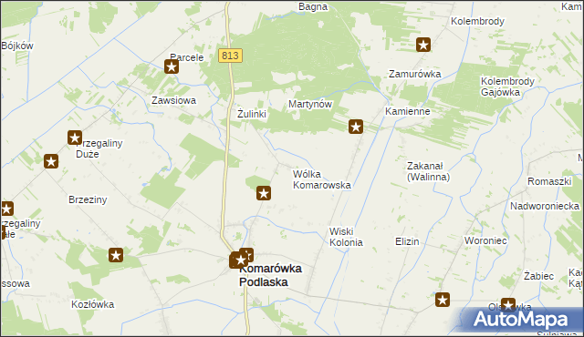 mapa Wólka Komarowska, Wólka Komarowska na mapie Targeo