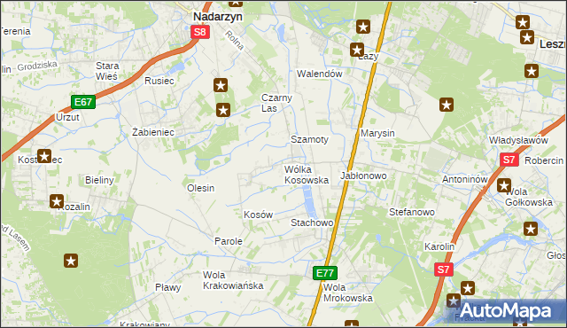 mapa Wólka Kosowska, Wólka Kosowska na mapie Targeo