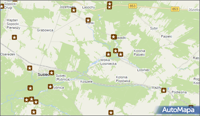 mapa Wólka Łosiniecka, Wólka Łosiniecka na mapie Targeo