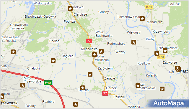 mapa Wólka Pełkińska, Wólka Pełkińska na mapie Targeo