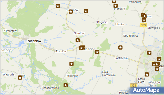 mapa Wroniniec, Wroniniec na mapie Targeo