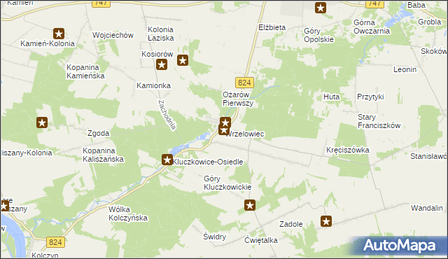 mapa Wrzelowiec, Wrzelowiec na mapie Targeo