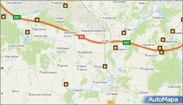 mapa Wrzesiny gmina Sędziejowice, Wrzesiny gmina Sędziejowice na mapie Targeo