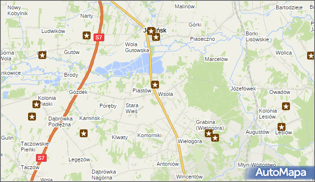 mapa Wsola, Wsola na mapie Targeo