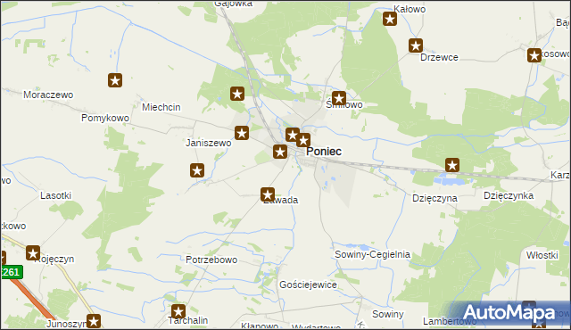 mapa Wydawy gmina Poniec, Wydawy gmina Poniec na mapie Targeo