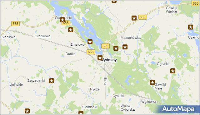 mapa Wydminy, Wydminy na mapie Targeo