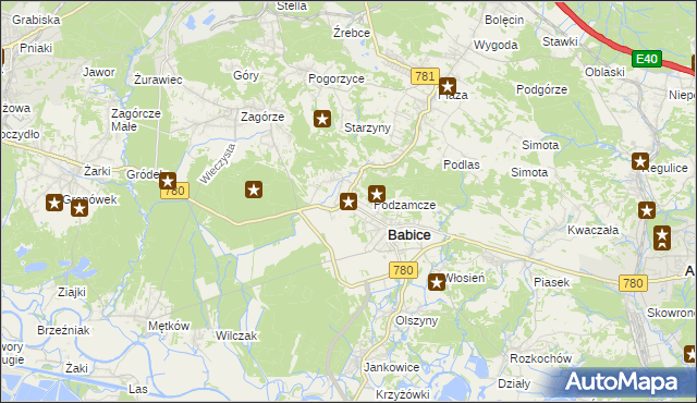 mapa Wygiełzów gmina Babice, Wygiełzów gmina Babice na mapie Targeo