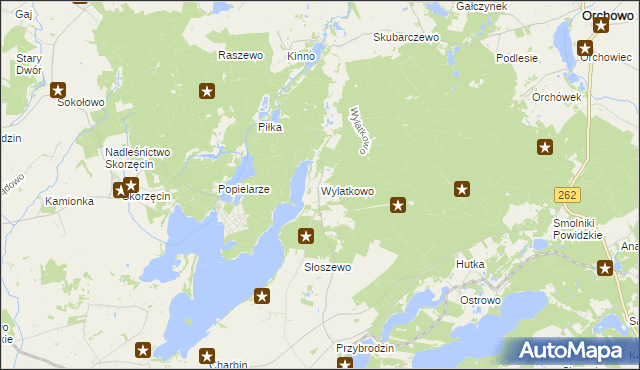 mapa Wylatkowo, Wylatkowo na mapie Targeo