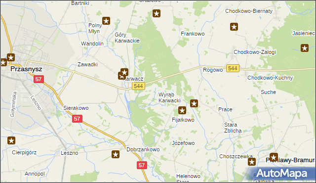 mapa Wyrąb Karwacki, Wyrąb Karwacki na mapie Targeo