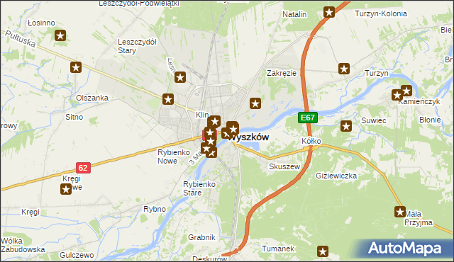 mapa Wyszków, Wyszków na mapie Targeo